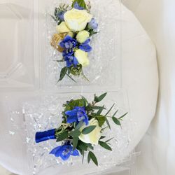St John's Flower Shop - Corsage & Boutonniere with Initials