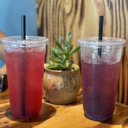 Comal Coffee - Dragonfruit and Mermaid refreshers with redbull