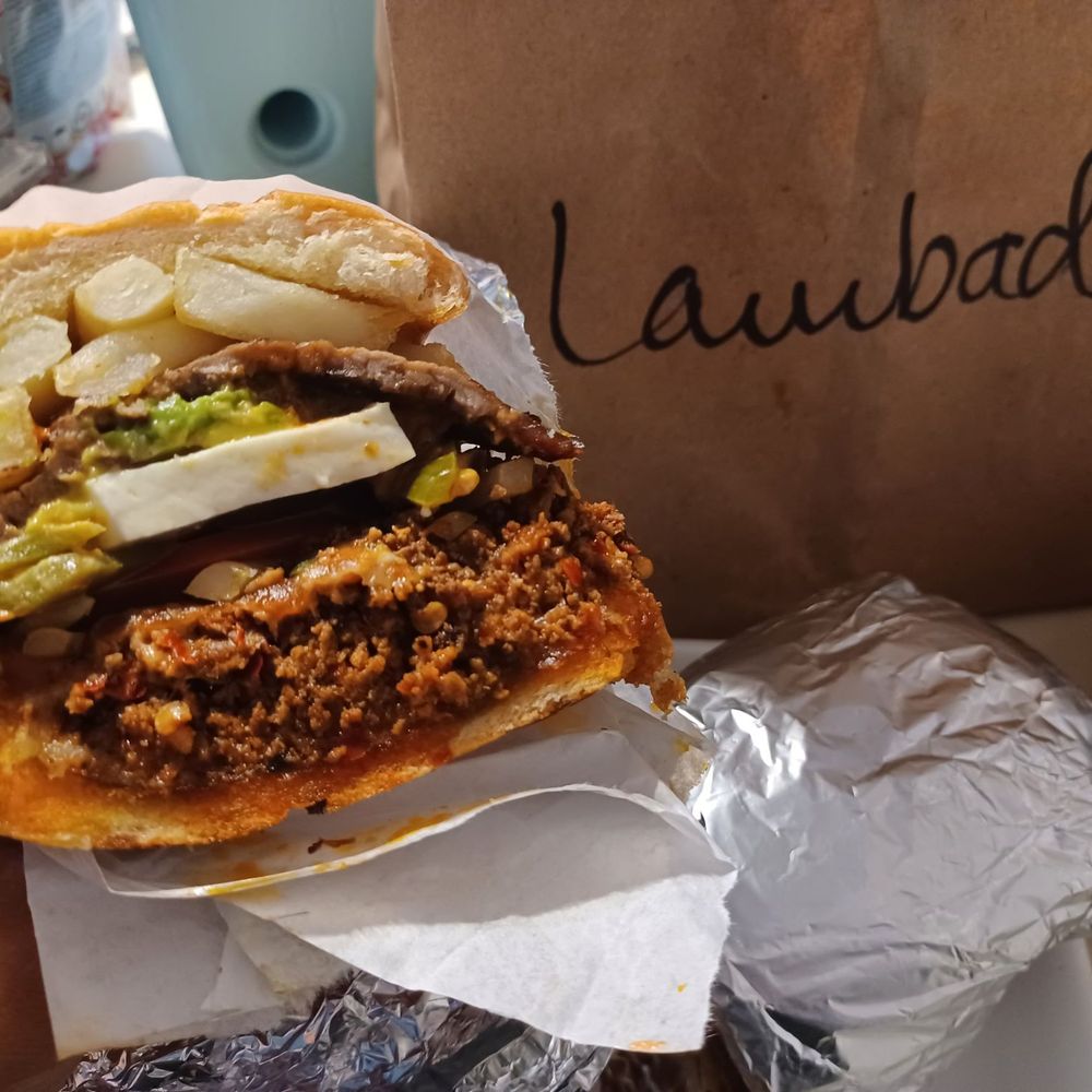 Tortas Chingonas - Lambada Torta. YUM! Asada, Chorizo, Queso Fresco, Fries, Avocado, Pickled Jalapeño, Tomato. - Mexican Near Me - Paramount, California Tortas Chingonas - Lambada Torta. YUM! Asada, Chorizo, Queso Fresco, Fries, Avocado, Pickled Jalapeño, Tomato. - Mexican Near Me - Paramount, California