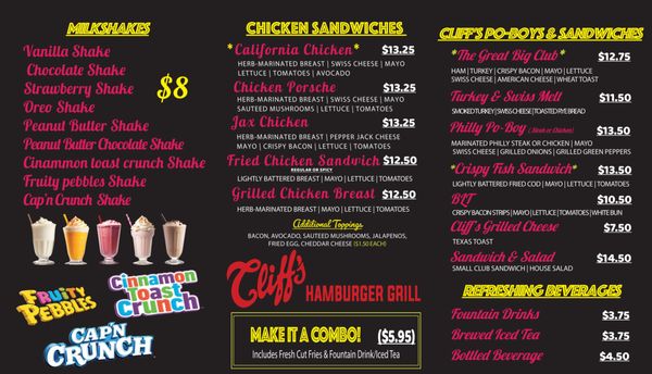 Menu photo 4 Cliff's Hamburger Grill Houston, TX