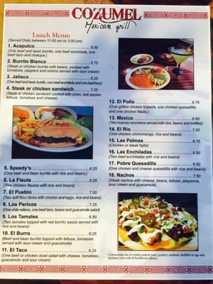 Menu photo 8 Cozumel Mexican Grill Loxley, AL Menu photo 8 Cozumel Mexican Grill Loxley, AL