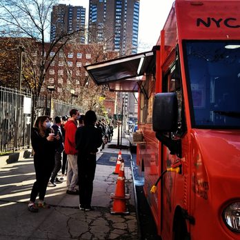 NYC Love Coffee - people standing outside of a red coffee truck - Coffee & Tea Near Me - Brooklyn, New York NYC Love Coffee - people standing outside of a red coffee truck - Coffee & Tea Near Me - Brooklyn, New York