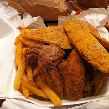 JJ Fish & Chicken - My 3-item combo, tilapia, wings, & catfish nuggets. - Seafood Near Me - Vallejo, California JJ Fish & Chicken - My 3-item combo, tilapia, wings, & catfish nuggets. - Seafood Near Me - Vallejo, California