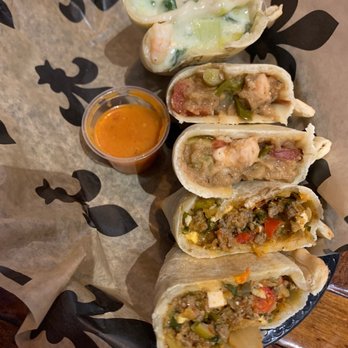 Empanola - Top to bottom: shrimp and cheese, gumbo, beef argentina - Empanadas Near Me - New Orleans, Louisiana Empanola - Top to bottom: shrimp and cheese, gumbo, beef argentina - Empanadas Near Me - New Orleans, Louisiana