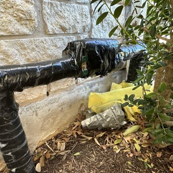 Reliant Plumbing - Weatherized back flow preventer and above ground pipes showing exposed parts and pipe. - Plumbing Near Me - Austin, Texas