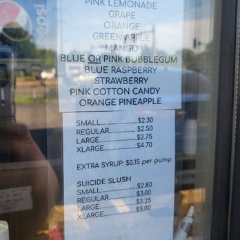 Theo's - Slush flavors and prices - Ice Cream & Frozen Yogurt Near Me - Peoria, Illinois