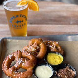 River Town Tavern - Pretzels with various dips