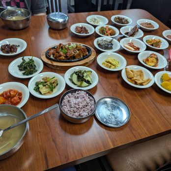 K Ssam Bap - Banchan and the spicy pork. - Korean Near Me - Las Vegas, Nevada K Ssam Bap - Banchan and the spicy pork. - Korean Near Me - Las Vegas, Nevada