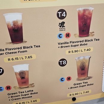 Tiger Sugar - Menu as of September 2023 - Bubble Tea Near Me - Centreville, Virginia