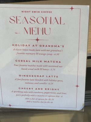 Menu photo 2 Night Swim Coffee Charlotte, NC Menu photo 2 Night Swim Coffee Charlotte, NC