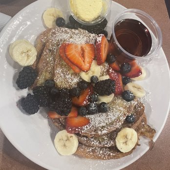 The Cracked Egg - Croissant waffles with strawberries, blue berries, black berries, bananas and white powdered syrup. Yummy! - Breakfast & Brunch Near Me - Las Vegas, Nevada The Cracked Egg - Croissant waffles with strawberries, blue berries, black berries, bananas and white powdered syrup. Yummy! - Breakfast & Brunch Near Me - Las Vegas, Nevada