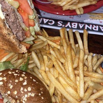 Barnaby's Cafe - Vegan burger!!!!! So many fries :') - American Near Me - Houston, Texas Barnaby's Cafe - Vegan burger!!!!! So many fries :') - American Near Me - Houston, Texas