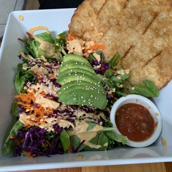 Shine Cafe - Black Bean Tostada - Vegan Near Me - Morro Bay, California Shine Cafe - Black Bean Tostada - Vegan Near Me - Morro Bay, California