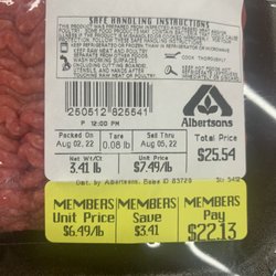 3 lbs of ground beef for $25.54? Seriously ?