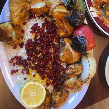 Cafe Elegante - Cornish game hen kebab with barberry rice - Middle Eastern Near Me - Burbank, California