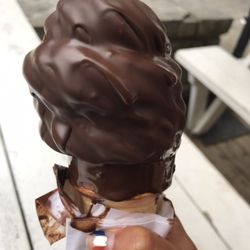 Oh la vache - Dark chocolate dipping. It was so cool how it froze on after about 15-20 seconds!