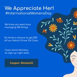 All Star Driver Education - Save $20 In Honor of International Women's Day