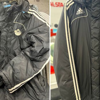 Mint Dry Cleaning Co. - Before and after photo heavily stained jacket - Dry Cleaning Near Me - Edmonton, Alberta