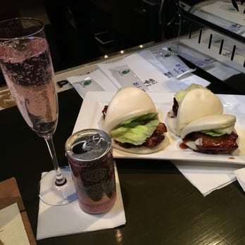 IPPUDO Westside - Pork buns and Ikezo gelatin sake "berry" - Ramen Near Me - New York, New York