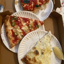 Fini Pizza - From top: grandma, long hot scallion, white