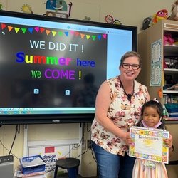 Jonas Salk Elementary School - Ms. Casiano with Jacqueline Paw Rewards :)