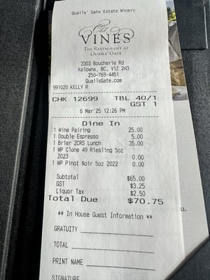 Old Vines Restaurant @ Quails' Gate Winery by null