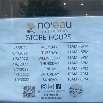 No'eau Designers - New hours due to Omicron. - Jewelry Near Me - Kapolei, Hawaii