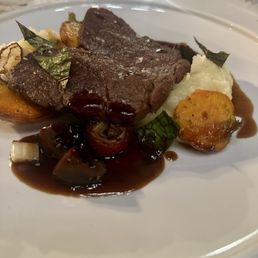 Filet Mignon, pomme purée, Bohemian Well-being creekside shiitake, tallow-basted carrots, shiitake demi Filet Mignon, pomme purée, Bohemian Well-being creekside shiitake, tallow-basted carrots, shiitake demi