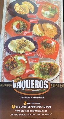 Menu photo 6 Vaqueros Mexican Restaurant Pendleton, SC Menu photo 6 Vaqueros Mexican Restaurant Pendleton, SC