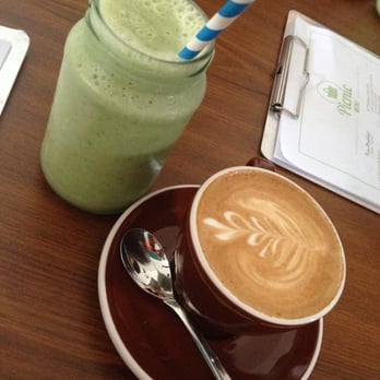 Picnic - Flat white and a piña colada green juice smoothie. Wasn't as much piña colada as I expected. - Cafes Near Me - Camp Hill, QLD