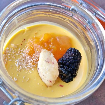 Water's Table - Mango panna cotta - New American Near Me - Renton, Washington Water's Table - Mango panna cotta - New American Near Me - Renton, Washington