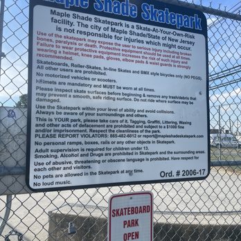 Maple Shade Skatepark - Rules - Baseball Fields Near Me - Maple Shade Township, New Jersey Maple Shade Skatepark - Rules - Baseball Fields Near Me - Maple Shade Township, New Jersey