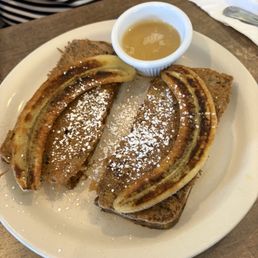 Banana Bread Pudding French Toast With sauce on the side Yummy, although a bit too sweet for my Mom Banana Bread Pudding French Toast With sauce on the side Yummy, although a bit too sweet for my Mom