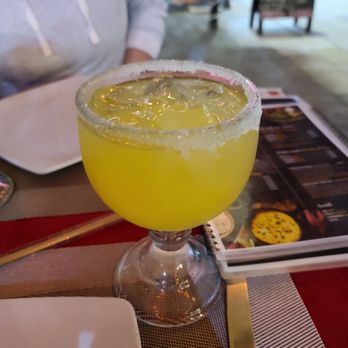 Big Lobster - Classic house margarita  on the rocks.  It was good,  nice and smooth. - Seafood Near Me - Playa del Carmen, ROO