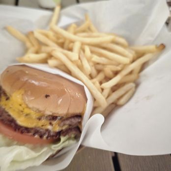 Crystal Cove Shake Shack - Triple Triple Burger with Fries.  $16.99 - American Near Me - Newport Coast, California