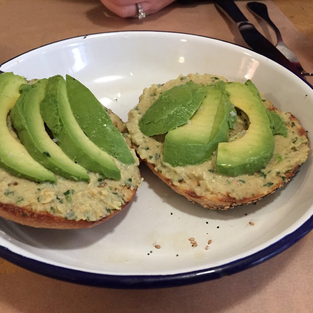 Kitchen - Avocado and hummus toast (bagel) - Breakfast & Brunch Near Me - Paris, 75 Kitchen - Avocado and hummus toast (bagel) - Breakfast & Brunch Near Me - Paris, 75