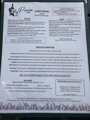 Menu photo 8 Piazza Bar Carson City, NV