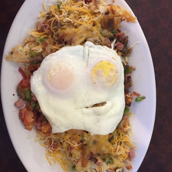 The Factory Diner 2 - Factory Skillet with eggs over easy. A must try for diner aficionados - American Near Me - Farmington, Missouri The Factory Diner 2 - Factory Skillet with eggs over easy. A must try for diner aficionados - American Near Me - Farmington, Missouri