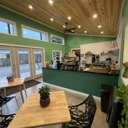 Inside The Buzz Coffee.  Fresh as a Spring morning!