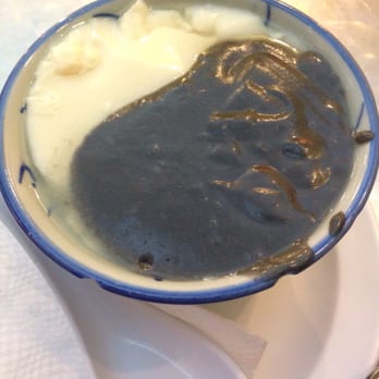 Dessert Republic - Sweet (but not actually sweet) tofu with black sesame paste - Chinese Near Me - San Mateo, California Dessert Republic - Sweet (but not actually sweet) tofu with black sesame paste - Chinese Near Me - San Mateo, California
