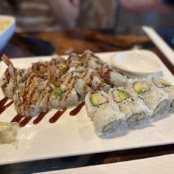 Yaba Sushi & Steak House - California and Shrimp tempura rolls