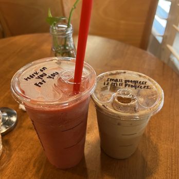 Colados Coffee & Crepes - Strawberry smoothie and iced dirty chai - Coffee & Tea Near Me - Phoenix, Arizona Colados Coffee & Crepes - Strawberry smoothie and iced dirty chai - Coffee & Tea Near Me - Phoenix, Arizona
