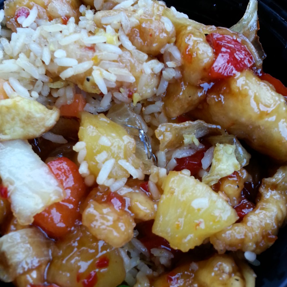 Panda Express - Here is my Panda Bowl with the piece of metal. Doesn't it look tasty. - Chinese Near Me - Woodland, California Panda Express - Here is my Panda Bowl with the piece of metal. Doesn't it look tasty. - Chinese Near Me - Woodland, California