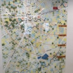 Towneplace Suites By Marriott - Map in lobby with downtown restaurants and places