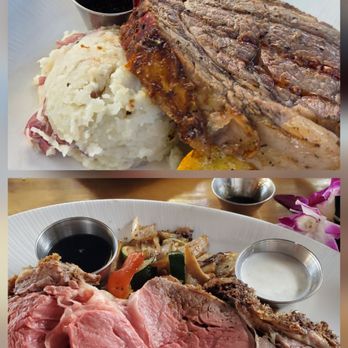Stonefish Grill - Bottom picture is the prime rib we had in February which was delicious! Top picture is what we had yesterday and it was not good. - Seafood Near Me - Haleiwa, Hawaii