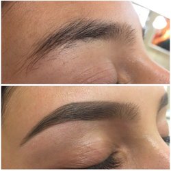 Brows By Juliet - Before/After Brow Shaping: Wax, trim and tweeze, with brow powder added for definition. #browsbyjuliet