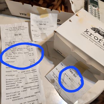 The Kroft - My receipt and the server who doesn't care giving me a burnt burger. - Sandwiches Near Me - Anaheim, California The Kroft - My receipt and the server who doesn't care giving me a burnt burger. - Sandwiches Near Me - Anaheim, California