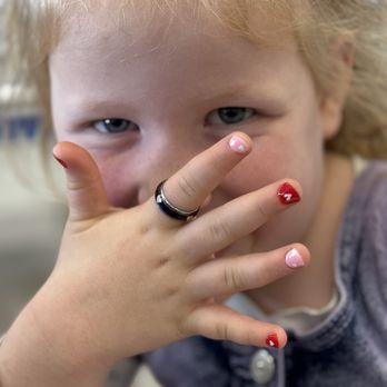 nail bar - Can we all just be as cool as this girl who has hearts on her tiny nails! #valentines day ready here at #nailbar! - Nail Salons Near Me - Reno, Nevada nail bar - Can we all just be as cool as this girl who has hearts on her tiny nails! #valentines day ready here at #nailbar! - Nail Salons Near Me - Reno, Nevada