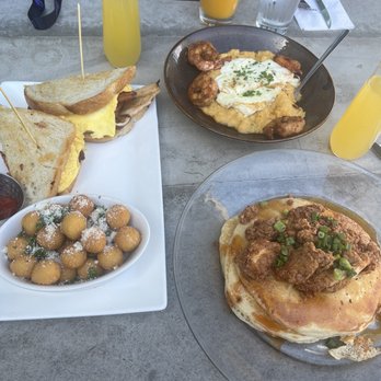 Toasted Gastrobrunch - Crispy Chicken & Cakes the The Breakfast Sammy Shrimp & Grits - Breakfast & Brunch Near Me - Oceanside, California Toasted Gastrobrunch - Crispy Chicken & Cakes the The Breakfast Sammy Shrimp & Grits - Breakfast & Brunch Near Me - Oceanside, California