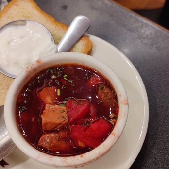 Veselka - Hot borscht with pork - Ukrainian Near Me - New York, New York